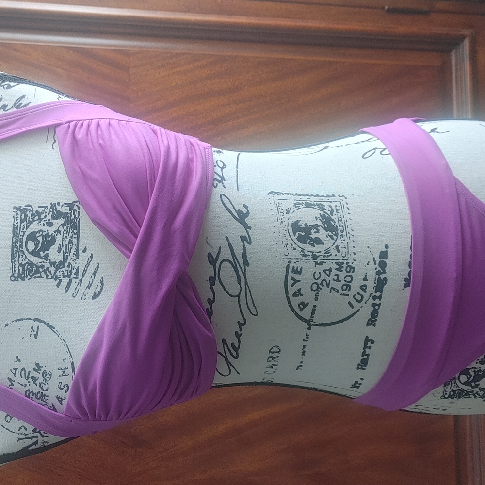 Women's Purple Intimate Wrap Top Bikini By LOFT